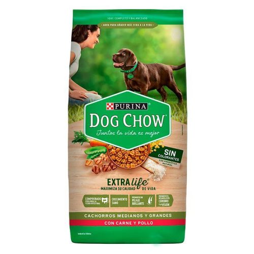 DOG CHOW CACHORROS MEDIANOS Y GRANDES CARNE Y POLLO 24 KG