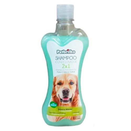 SHAMPOO Y ACONDICIONADOR PARA PERROS Y GATOS 2X1 PETBRILHO 500 ML
