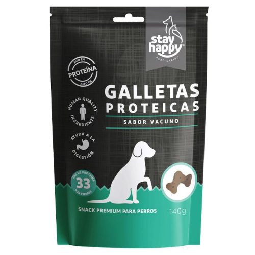 GALLETA PROTEICA VACUNO PERROS STAY HAPPY