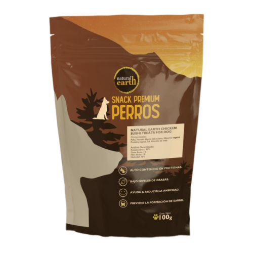 SNACK NATURAL EARTH PERROS CHICKEN SUSHI 100 G